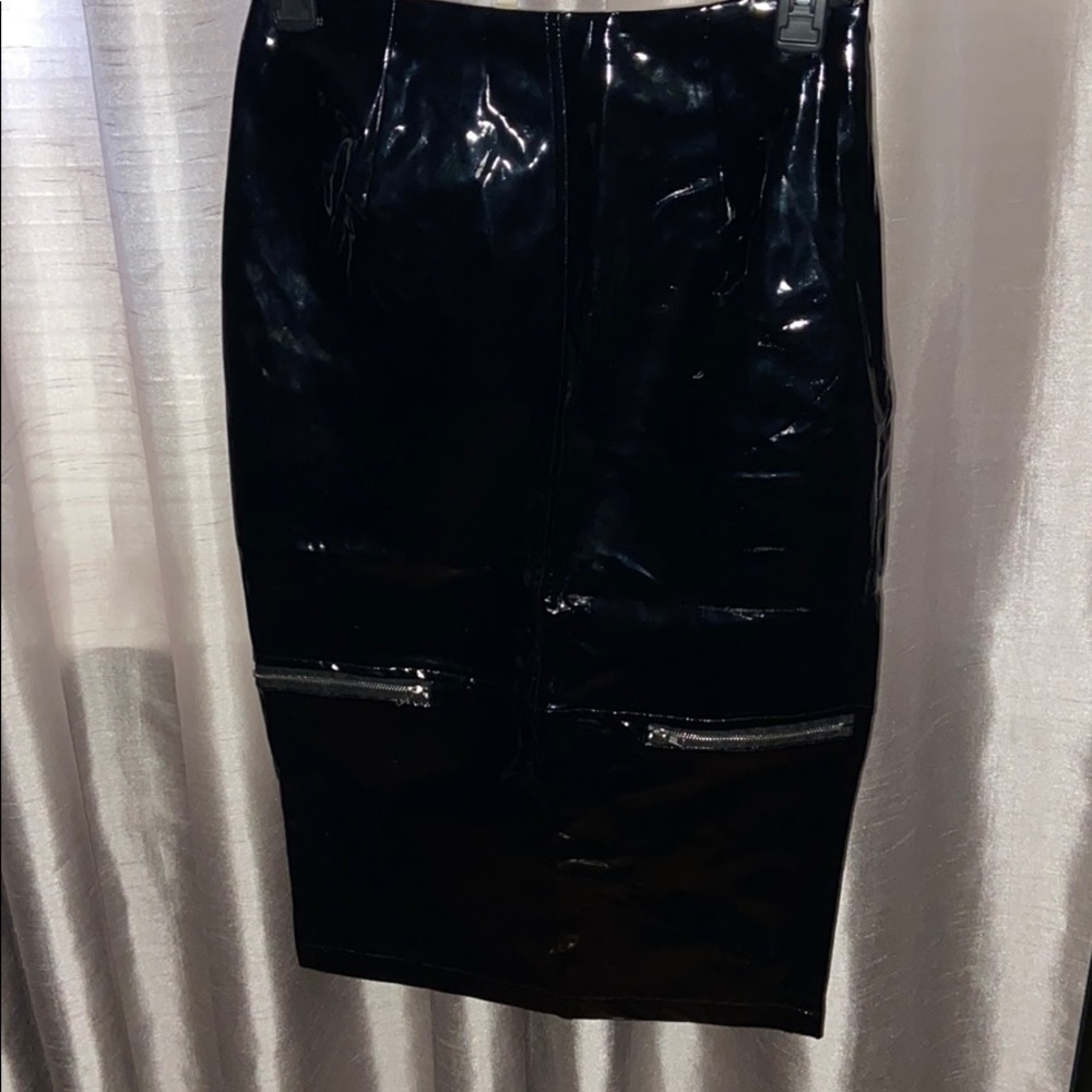 Prettylittlething Vinyl Skirt